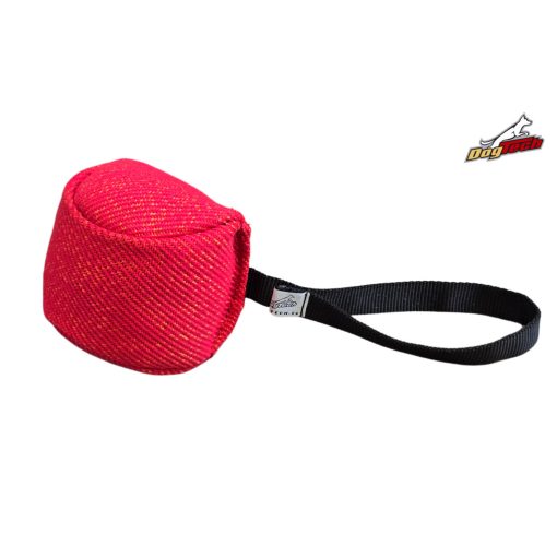 Dogtech 10 cm-es francia labda füllel - piros