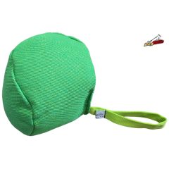 Dogtech 18 cm-es francia labda füllel - zöld (kocka)
