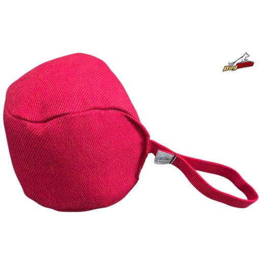 Dogtech 18 cm-es francia labda füllel - piros (kocka)