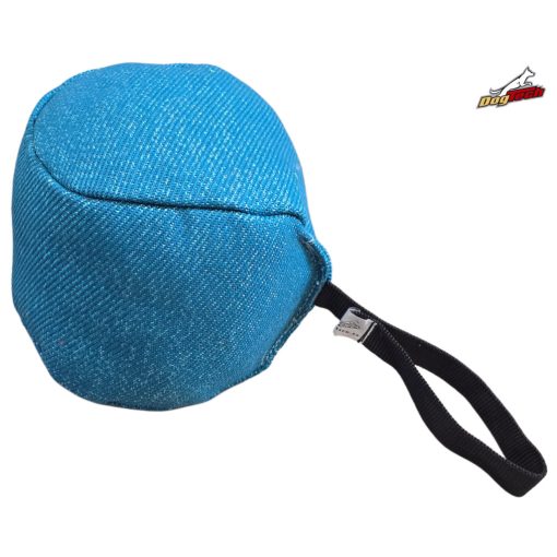 Dogtech 18 cm-es francia labda füllel - világoskék (kocka)