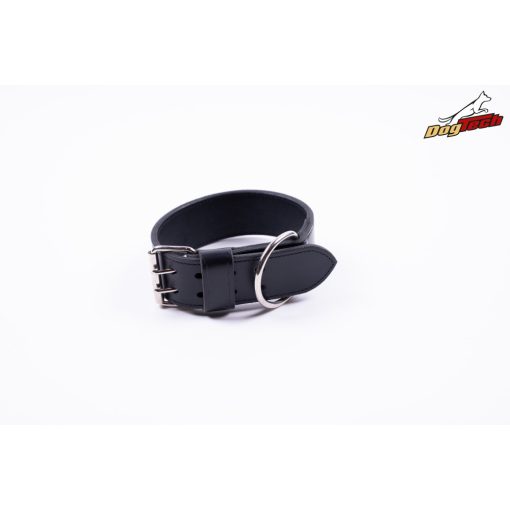 Dogtech Fekete nyakörv Dupla bőrből 50mm X 500mm Króm 