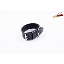 Dogtech Fekete nyakörv Dupla bőrből 50mm X 600mm Króm