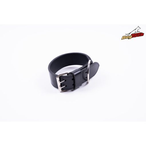 Dogtech Fekete nyakörv Dupla bőrből 50mm X 600mm Króm