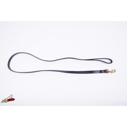 Extra bőr póráz fekete 18 mm x 1600 mm füllel/ réz karabínerrel