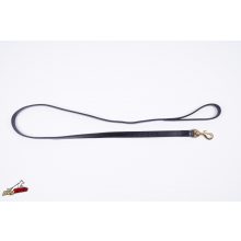 Extra bőr póráz fekete 18 mm x 2000 mm füllel/ réz karabínerrel