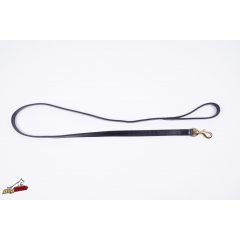   Extra bőr póráz fekete 18 mm x 2000 mm füllel/ réz karabínerrel