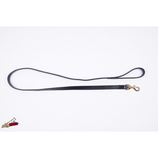Extra bőr póráz fekete 18 mm x 2000 mm füllel/ réz karabínerrel