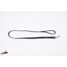 Extra bőr póráz fekete 20 mm x 1200 mm füllel/ réz karabínerrel