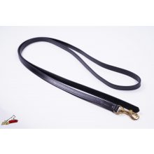 Extra bőr póráz fekete 20 mm x 1600 mm fül nélkül/ réz karabínerrel