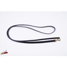 Extra bőr póráz fekete 20 mm x 1600 mm fül nélkül/ réz karabínerrel